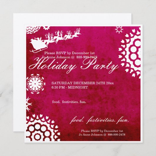 Weihnachtsfeiertag Party Einladung Weihnachtsmann  (Vorne/Hinten)