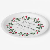 Weihnachtsfeiertag Party Personalisiert Pappteller (Schrägansicht)