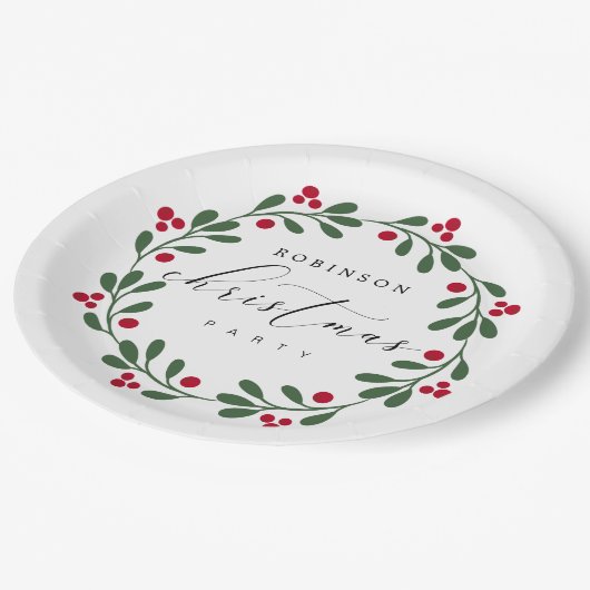 Weihnachtsfeiertag Party Personalisiert Pappteller (Schrägansicht)