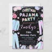 Weihnachtsfeiertag Party PJ Party laden Kinder ein Einladung (Vorderseite)