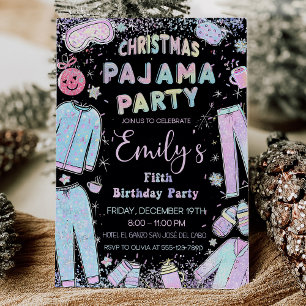 Weihnachtsfeiertag Party PJ Party laden Kinder ein Einladung
