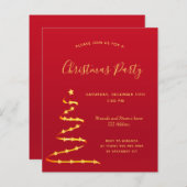 Weihnachtsfeiertag Party Rotes Gold Moderne Einlad (Vorne/Hinten)