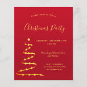 Weihnachtsfeiertag Party Rotes Gold Moderne Einlad (Vorderseite)