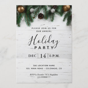 Weihnachtsfeiertag Party Rustikale Einladung