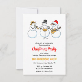 Weihnachtsfeiertag Party Snowmen Jazzband Einladung