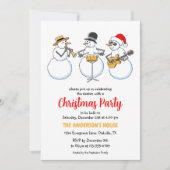 Weihnachtsfeiertag Party Snowmen Jazzband Einladung (Vorderseite)