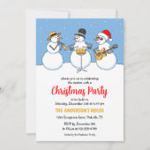 Weihnachtsfeiertag Party Snowmen Jazzband Einladung (Vorderseite)