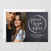 Weihnachtsfeiertag PEACE HOPE LIEBE Personalisiert Feiertagskarte (Vorne/Hinten)