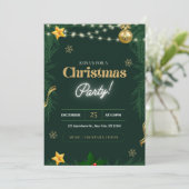 Weihnachtsfeiertag personalisieren einladung (Stehend Vorderseite)