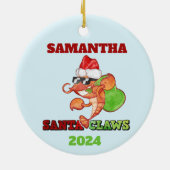 Weihnachtsfeiertag Personalisiert Keramik Ornament (Hinten)
