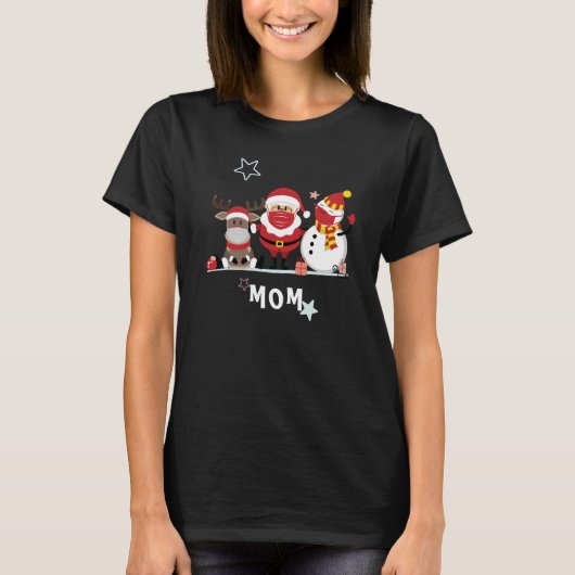 Weihnachtsfeiertag Personalisierte Mama T-Shirt (Vorderseite)