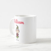 Weihnachtsfeiertag personalisierter individuelle N Kaffeetasse (Vorderseite Links)