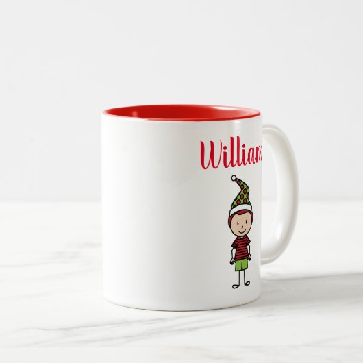 Weihnachtsfeiertag personalisierter individuelle N Zweifarbige Tasse (VorderseiteRechts)