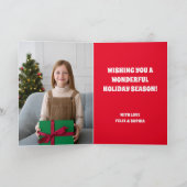 Weihnachtsfeiertag Personalisiertes Foto Feiertagskarte (Innenseite)