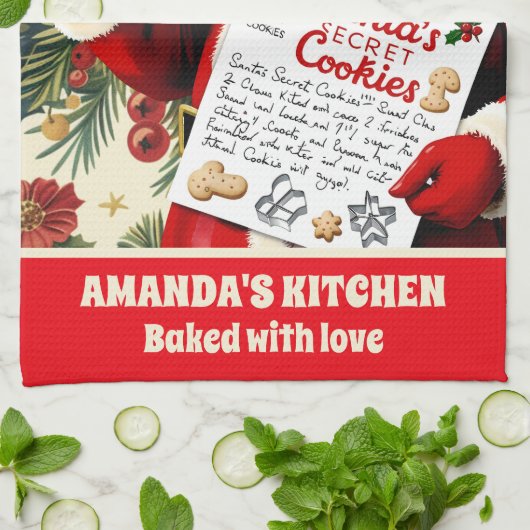 Weihnachtsfeiertag Personalisiertes Rezept Geschirrtuch (Gefaltet)