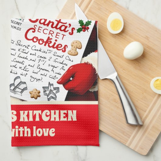 Weihnachtsfeiertag Personalisiertes Rezept Geschirrtuch (Viertel Falte)