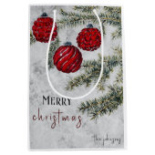 Weihnachtsfeiertag Pine Tree Ornamente Mittlere Geschenktüte (Vorderseite)