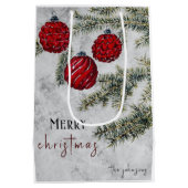 Weihnachtsfeiertag Pine Tree Ornamente Mittlere Geschenktüte (Rückseite)