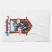 Weihnachtsfeiertag Pink Flamingos Geschirrtuch (Horizontal)