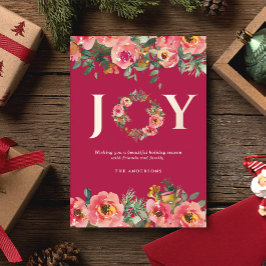 Weihnachtsfeiertag Pink Joy Wreath Botanischer Gar Folieneinladung
