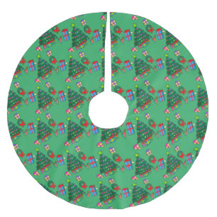 Weihnachtsfeiertag Pinsel Polyester Tree Skirt Weihnachtsbaumdecke