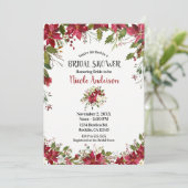Weihnachtsfeiertag Poinsettia Blume Brautparty Einladung (Stehend Vorderseite)