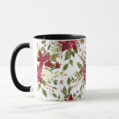 Weihnachtsfeiertag Poinsettia Blume Holly Berry Tasse (Links)