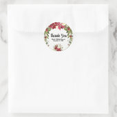 Weihnachtsfeiertag Poinsettia Blume Winter Floral Runder Aufkleber (Tasche)