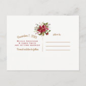 Weihnachtsfeiertag Poinsettia Hochzeit Save the Da Ankündigungspostkarte (Rückseite)