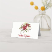 Weihnachtsfeiertag Poinsettia Hochzeitstisch Platzkarte (Vorderseite)