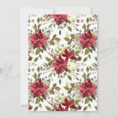 Weihnachtsfeiertag Poinsettia Holly Berry Wedding Einladung (Rückseite)