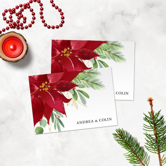 Weihnachtsfeiertag Poinsettia Vielen Dank Dankeskarte