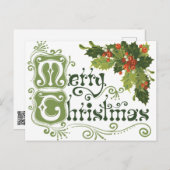 Weihnachtsfeiertag Postkarte (Vorne/Hinten)