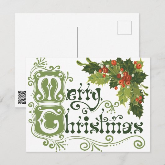 Weihnachtsfeiertag Postkarte (Vorne/Hinten)