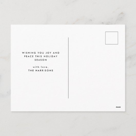 Weihnachtsfeiertag Postkarte (Rückseite)