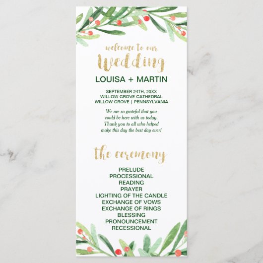 Weihnachtsfeiertag Programm (Vorderseite)