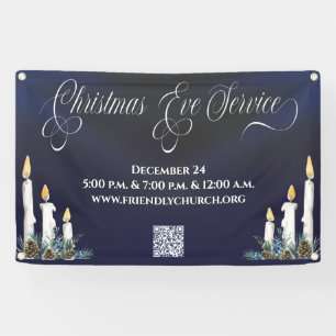 Weihnachtsfeiertag QR Code Candlelight Service Banner