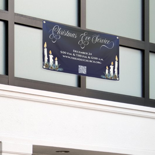 Weihnachtsfeiertag QR Code Candlelight Service Banner (Äußeres Gebäude)