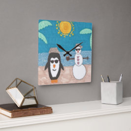 Weihnachtsfeiertag Quadratische Wanduhr