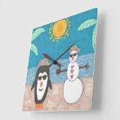 Weihnachtsfeiertag Quadratische Wanduhr (Winkel)