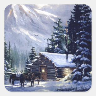 Weihnachtsfeiertag Quadratischer Aufkleber