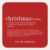 Weihnachtsfeiertag Quadratischer Aufkleber (Vorderseite)