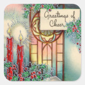 Weihnachtsfeiertag Quadratischer Aufkleber (Vorderseite)