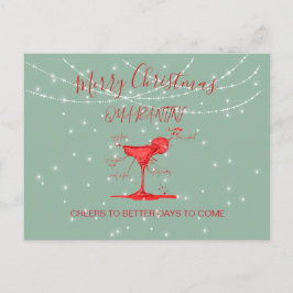 Weihnachtsfeiertag Quarantini Martini Green Postkarte