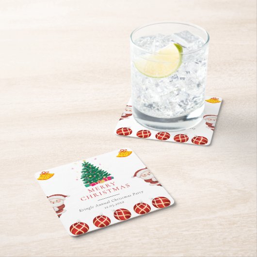 Weihnachtsfeiertag Rechteckiger Pappuntersetzer (Vor Ort)