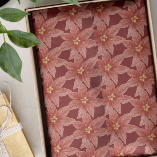 Weihnachtsfeiertag Red Poinsettia Floral Seidenpapier