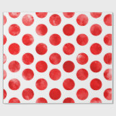 Weihnachtsfeiertag Red Polka Dot Pattern Moderne W Geschenkpapier (Flach)