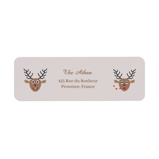 Weihnachtsfeiertag Reindeer Blush-Rücksendeadresse (Vorne)