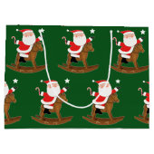 Weihnachtsfeiertag Reittiere Große Geschenktasche Große Geschenktüte (Rückseite)