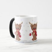 Weihnachtsfeiertag Rentier Morphing Tasse (Vorderseite Links)